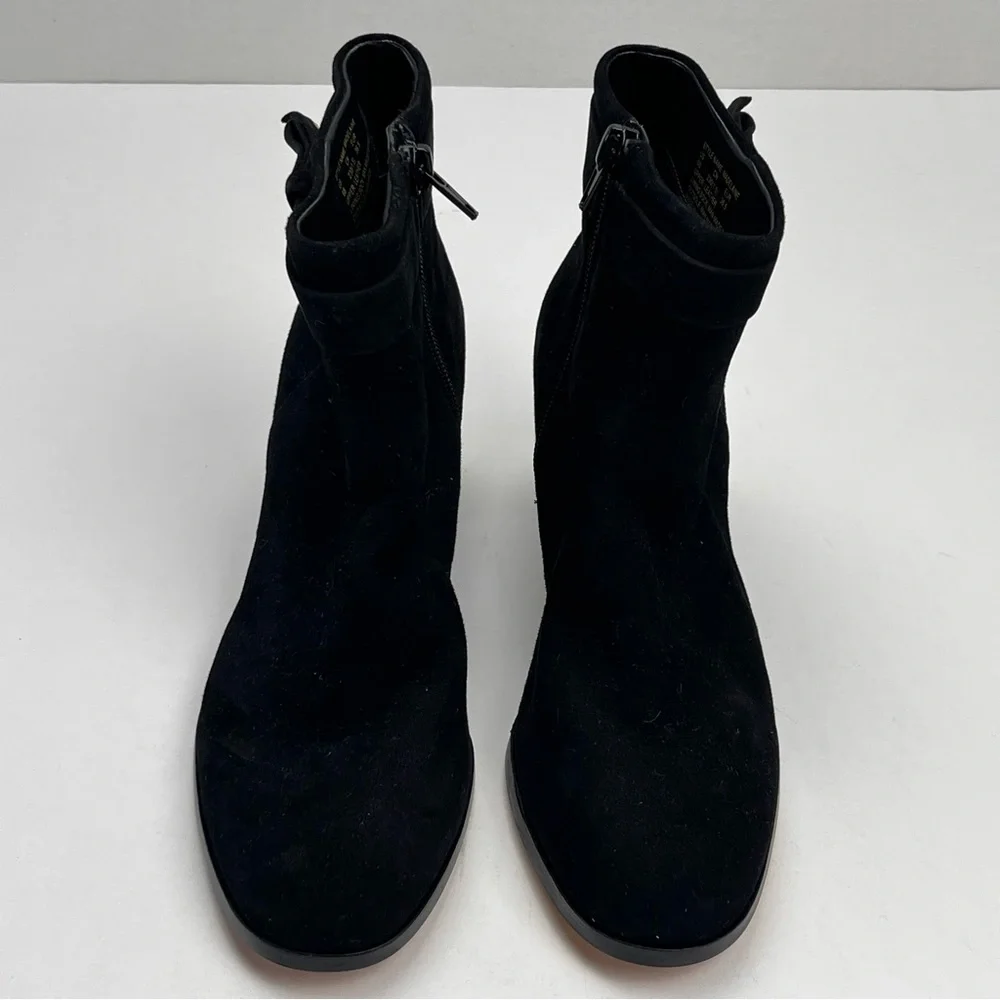 Kate‎ Spade Madelaine Womens Size 6B 6 Black Leather Suede Heeled Bootie Strap